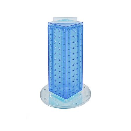 Azar Displays Four-sided 4'' W x 12'' H Pegboard Tower with Revolving 9'' Base, Blue 700220-BLU